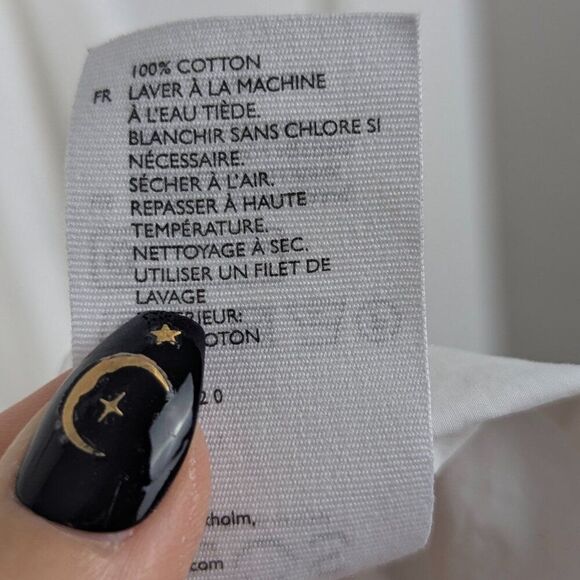 COS | White Crisp Cotton Short Sleeve Blouse Size US 8 - Picture 6 of 7